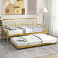 Costway Twin Size Metal Daybed with Trundle Space-Saving Sofa Bed