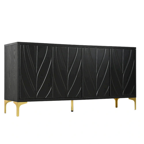 60 Press-to-Open Design Sideboard Buffet Cabinet with 4 Doors