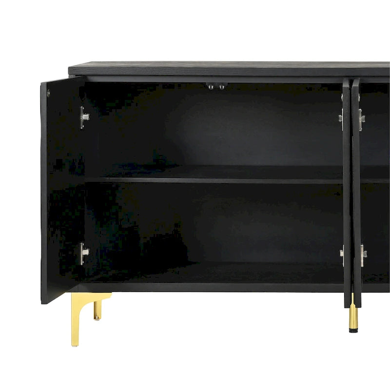 60 Press-to-Open Design Sideboard Buffet Cabinet with 4 Doors