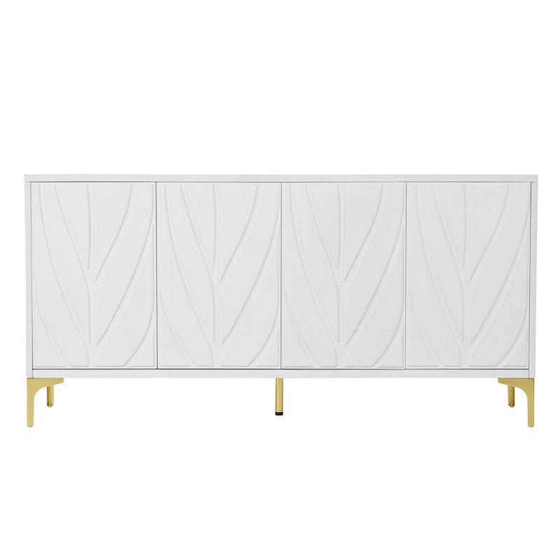 60 Press-to-Open Design Sideboard Buffet Cabinet with 4 Doors