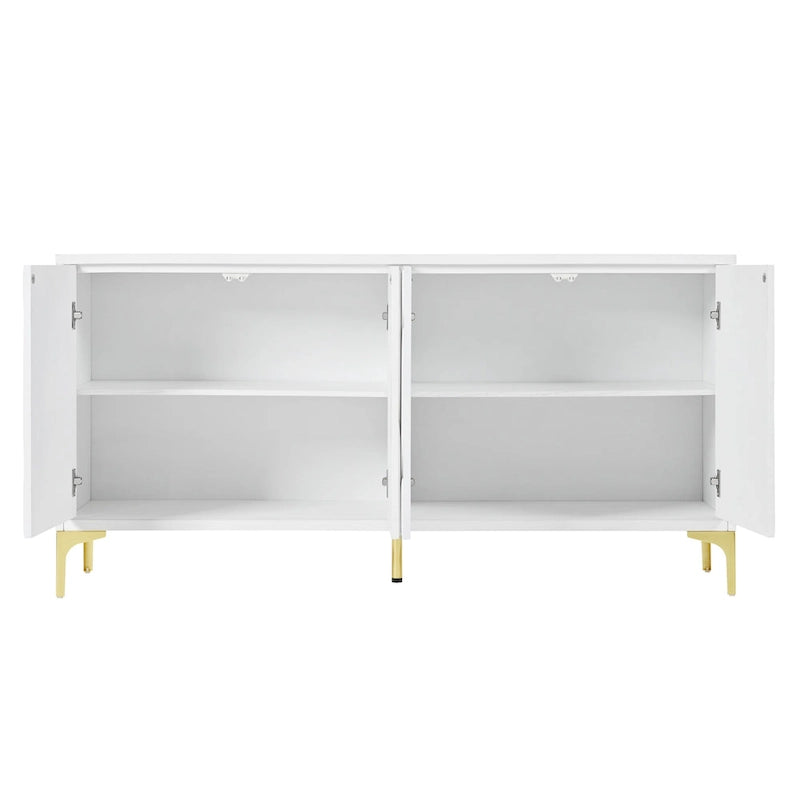 60 Press-to-Open Design Sideboard Buffet Cabinet with 4 Doors