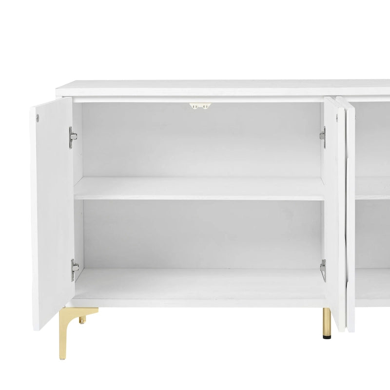 60 Press-to-Open Design Sideboard Buffet Cabinet with 4 Doors