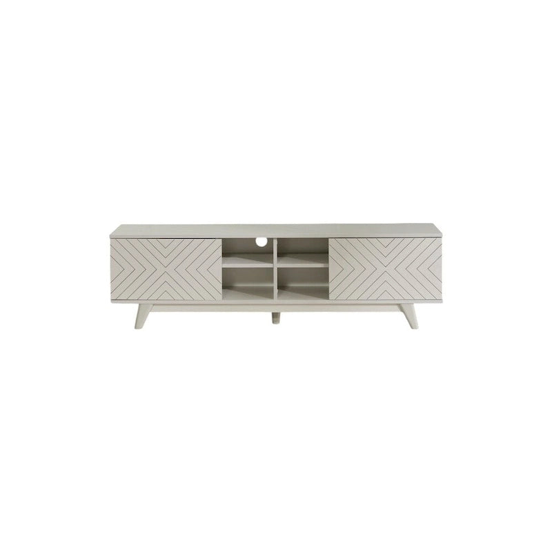 Lucina Modern TV Stand with 2 Door Cabinet 4 Cubby Hole Shelves, Living Room Entertainment Center