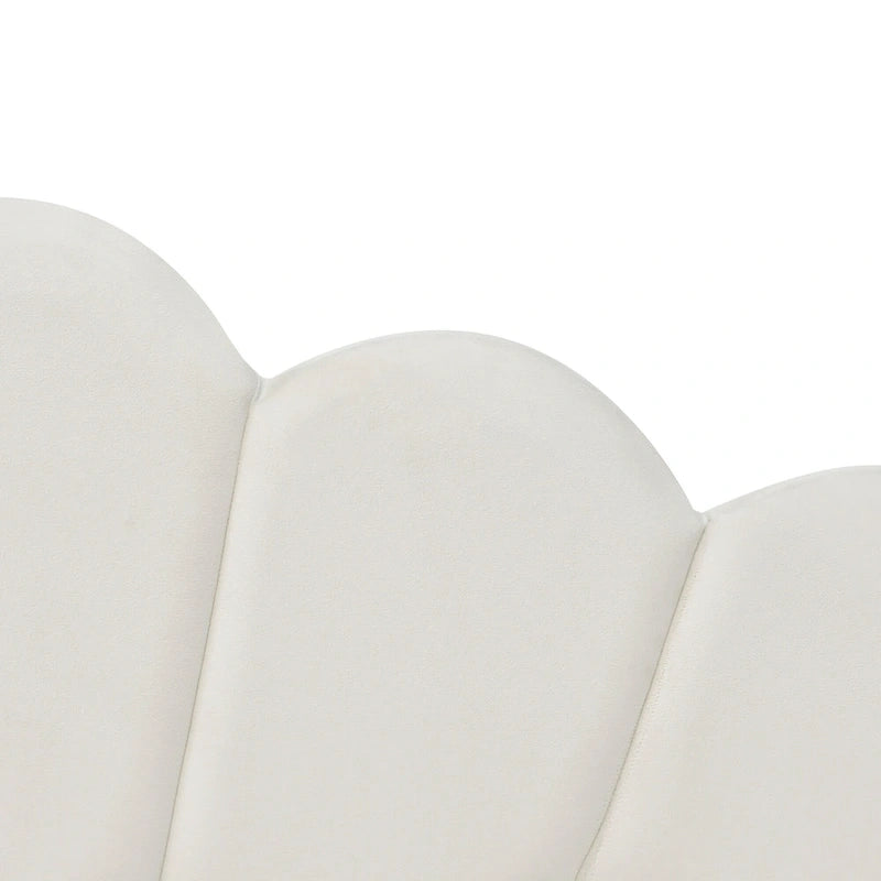 White Full Upholstery Daybed with Shell Shaped Backrest and Trundle