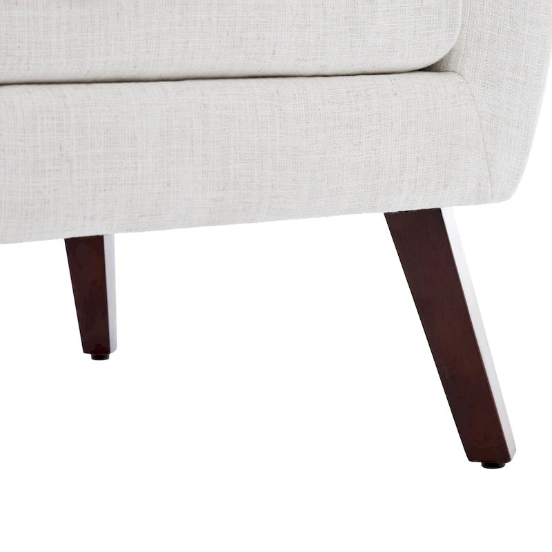Linen Upholstered Accent Chair Wingback Armchair Set of 2