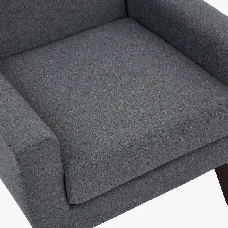 Linen Upholstered Accent Chair Wingback Armchair Set of 2