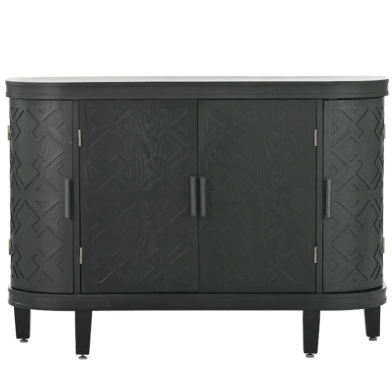 4-door Cabinet Sideboard with Antique Patterns - 15.20 x 47.20 x 33.50