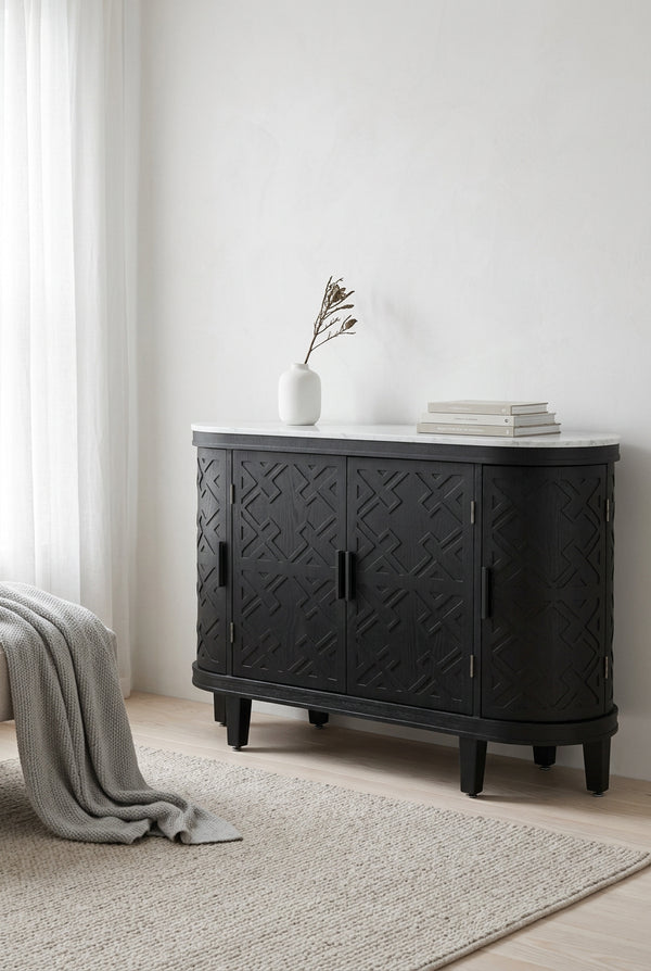 4-türiges Sideboard mit Antik-Mustern - 15,20 x 47,20 x 33,50