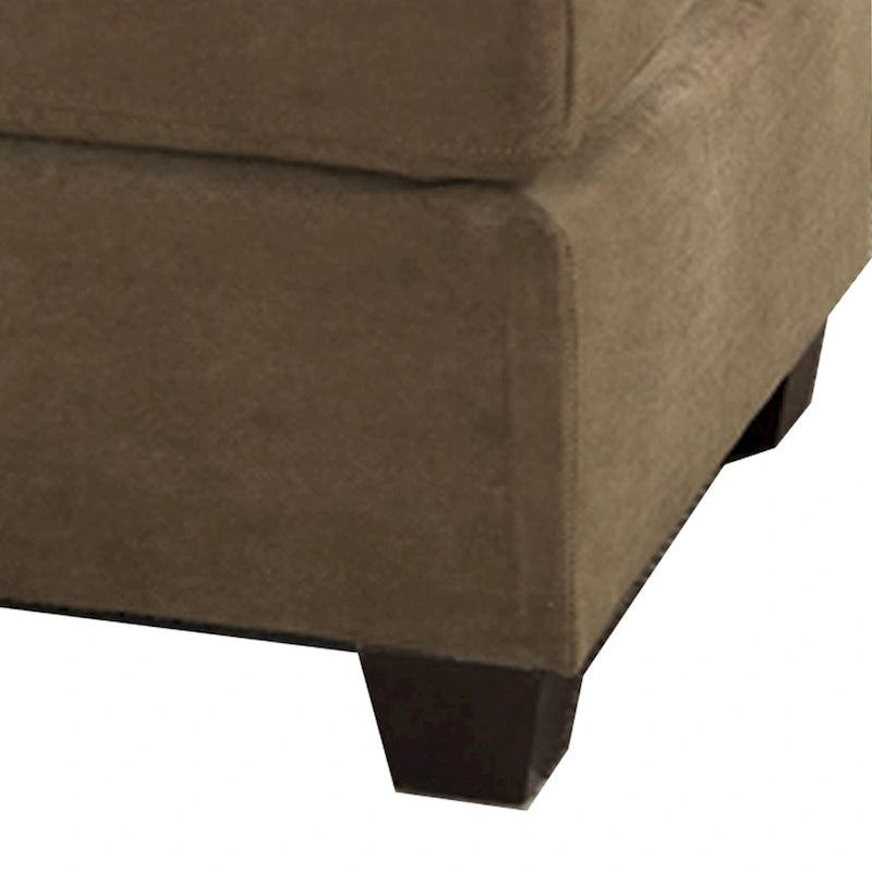Cocktail Ottoman In Light Brown Waffle Suede Fabric