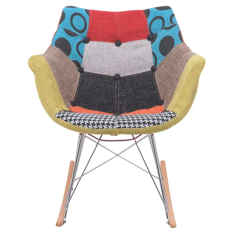 Willo Polyester Upholstered Rocking Nursing Chair - Modern Accent Armchair for Home Living Room Bedroom Indoor & Outdoor