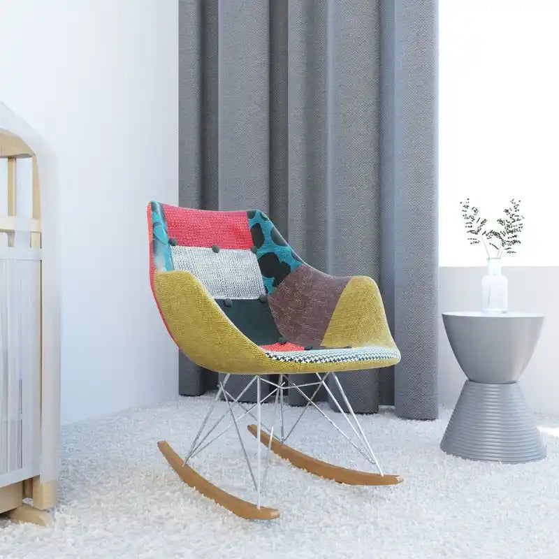 Willo Polyester Upholstered Rocking Nursing Chair - Modern Accent Armchair for Home Living Room Bedroom Indoor & Outdoor