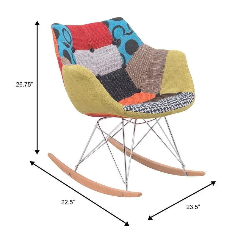 Willo Polyester Upholstered Rocking Nursing Chair - Modern Accent Armchair for Home Living Room Bedroom Indoor & Outdoor