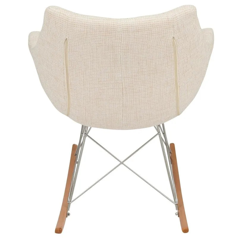Willo Polyester Upholstered Rocking Nursing Chair - Modern Accent Armchair for Home Living Room Bedroom Indoor & Outdoor