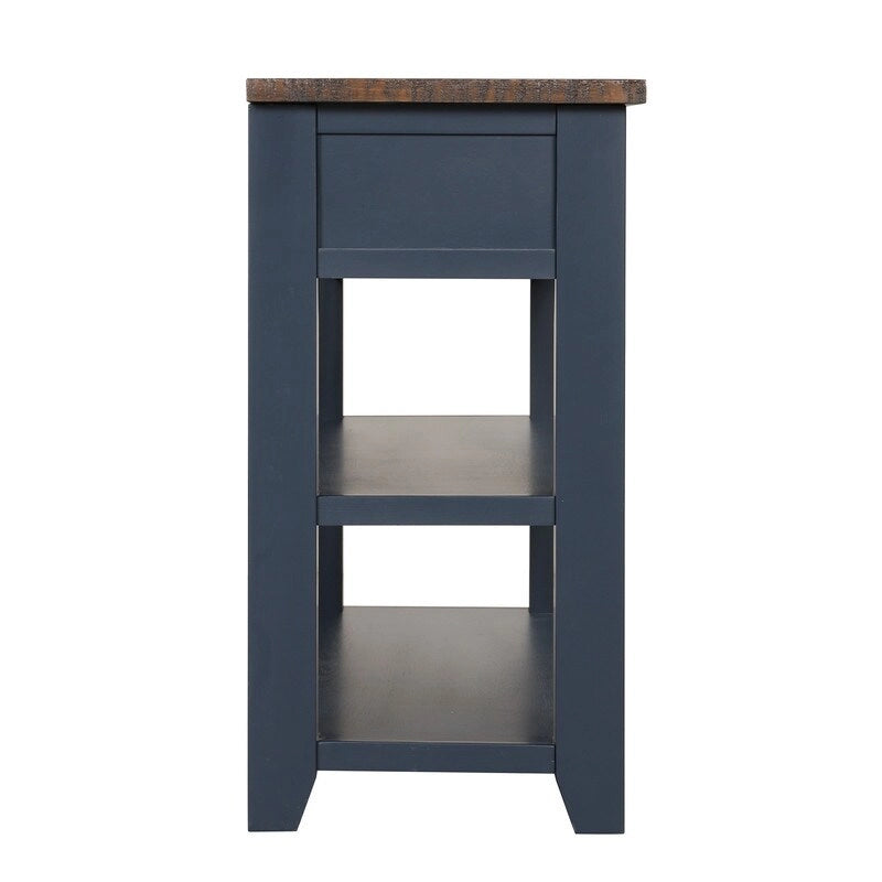 Wood Console Table with 3 Storage Drawers and 2 Shelves