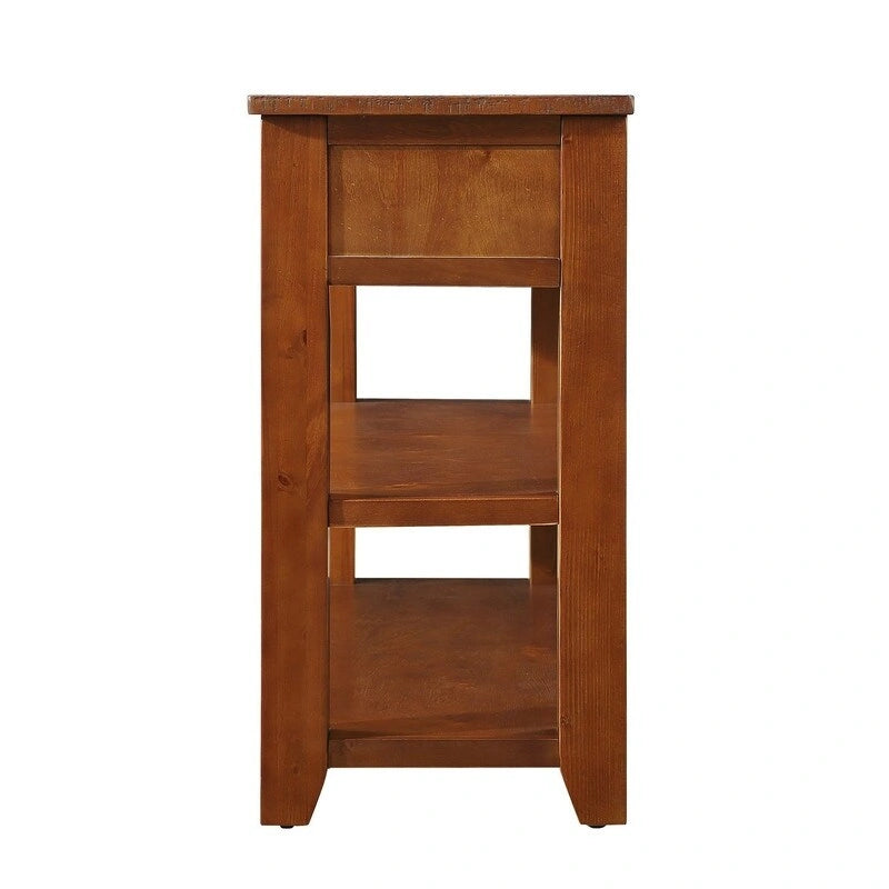 Wood Console Table with 3 Storage Drawers and 2 Shelves