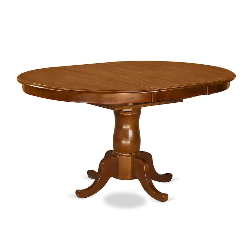East West Furniture 7 Piece Kitchen Table Set Consist of an Oval Dining Table and Solid Chairs, Saddle Brown (Seat Type Options)