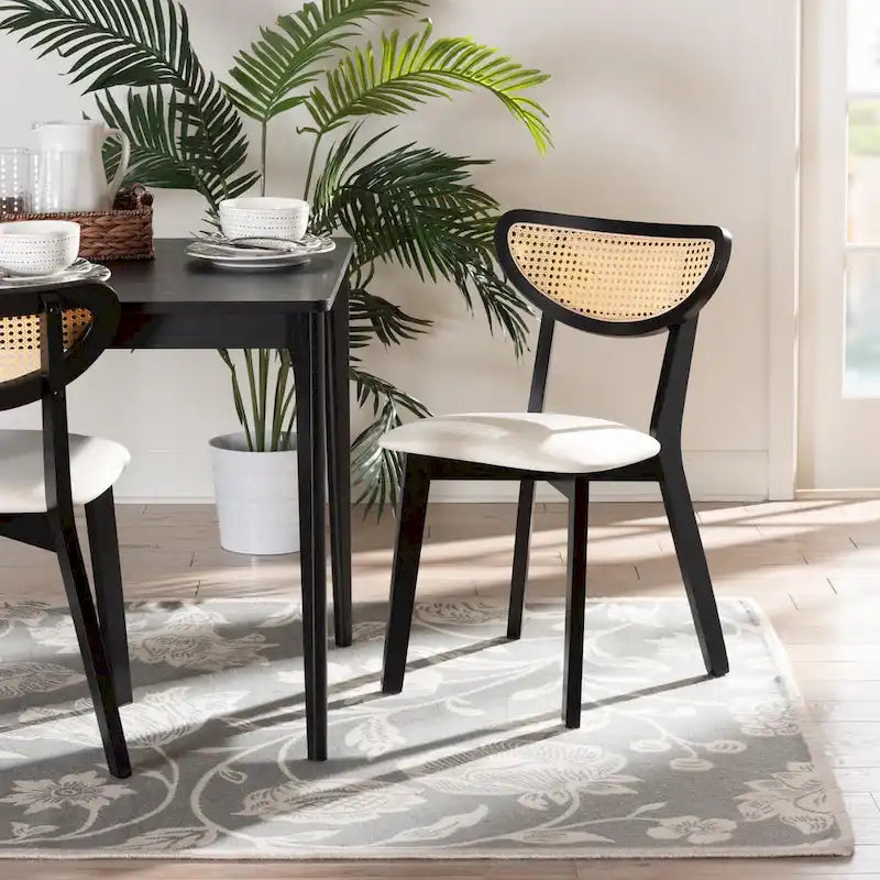 Dannell Mid-Century Modern Wood 2-Piece Dining Chair Set