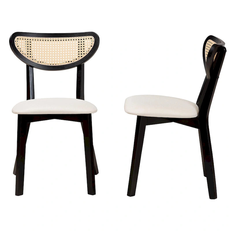 Dannell Mid-Century Modern Wood 2-Piece Dining Chair Set