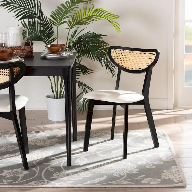 Dannell Mid-Century Modern Wood 2-Piece Dining Chair Set