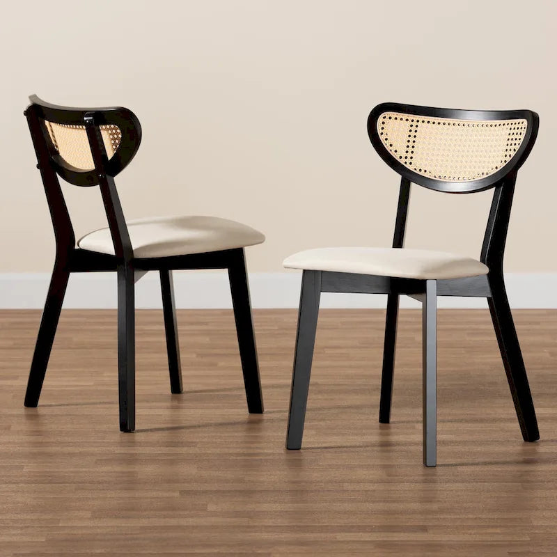 Dannell Mid-Century Modern Wood 2-Piece Dining Chair Set