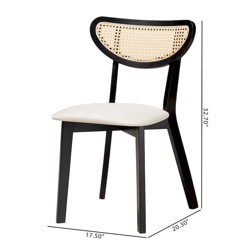 Dannell Mid-Century Modern Wood 2-Piece Dining Chair Set