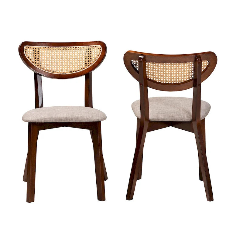 Dannell Mid-Century Modern Wood 2-Piece Dining Chair Set