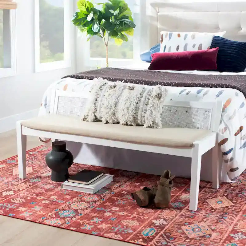 Buford Solid Wood Cane Bench