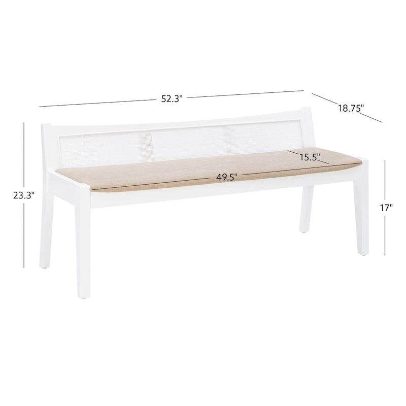 Buford Solid Wood Cane Bench