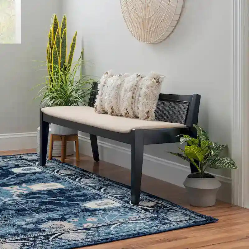 Buford Solid Wood Cane Bench