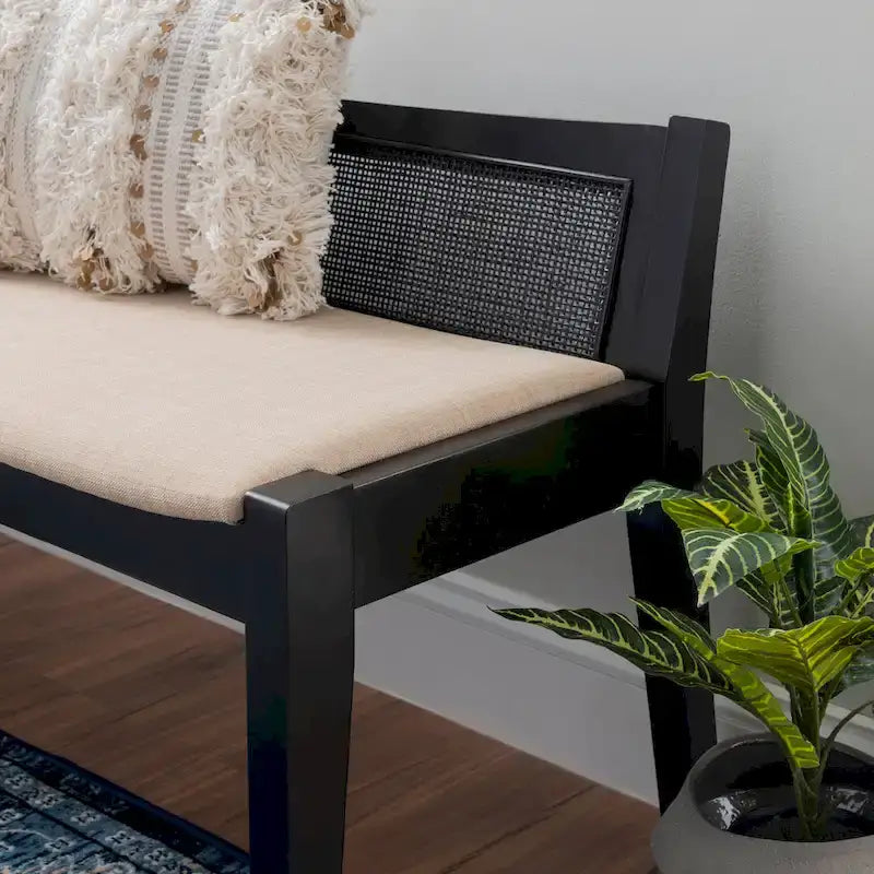 Buford Solid Wood Cane Bench