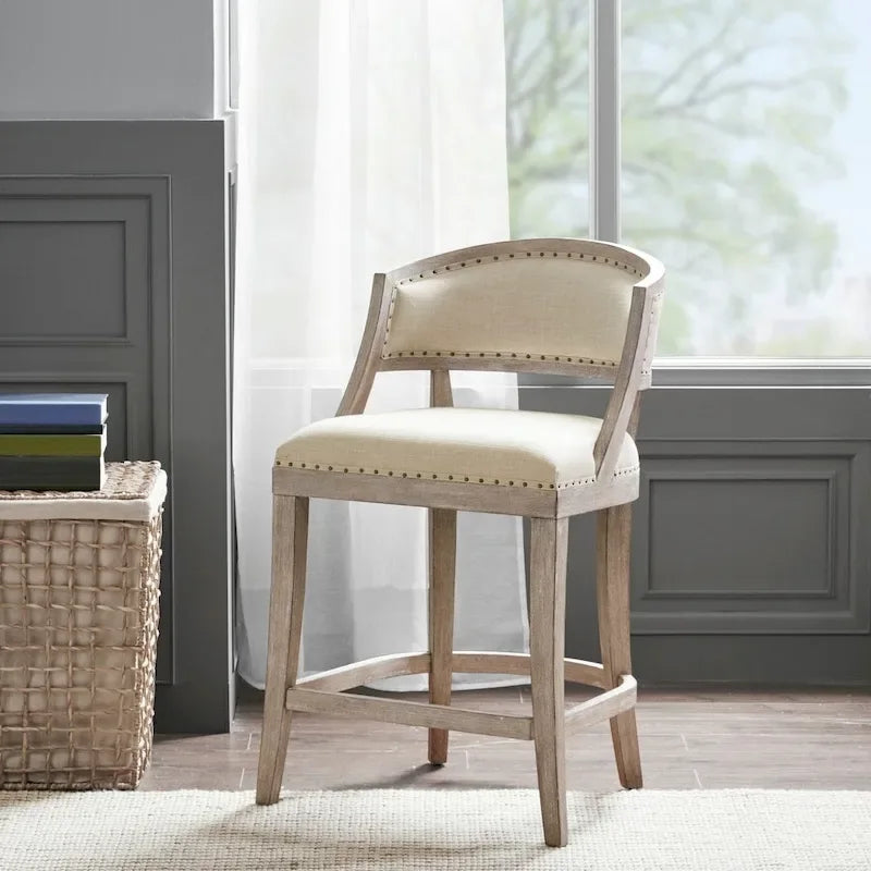 Madison Park Wheatley Natural Counter Stool - 21W x 24.5D x 37.25H