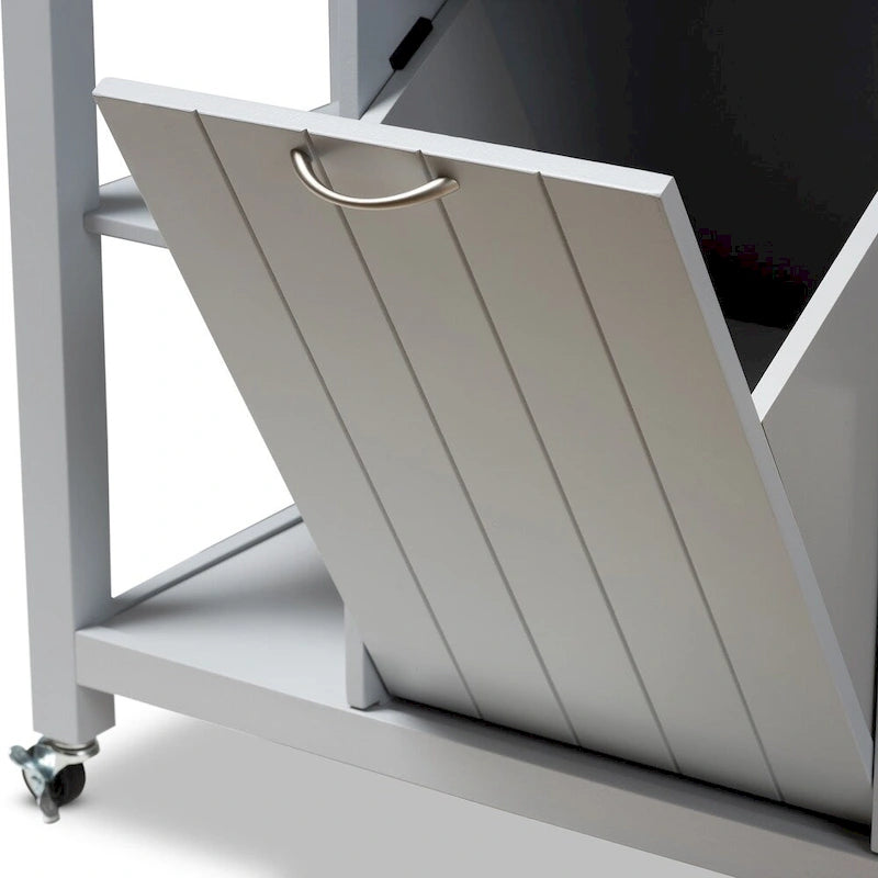 The Gray Barn Muckross Farmhouse Grey Wood Kitchen Cart