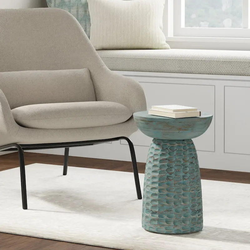 WYNDENHALL Willis 13 inch Wide Solid Wood Contemporary Accent Table & Fully Assembled - 12.6 D x 12.6 W x 17.7 H