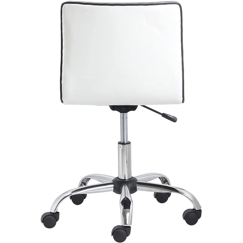 Carson Carrington Olafsvik Swivel Mid Back Armless Ribbed Task Leather White Upholstery Office Chair