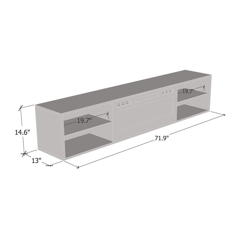 Lima EF Wall Mounted Electric Fireplace 72 TV Stand