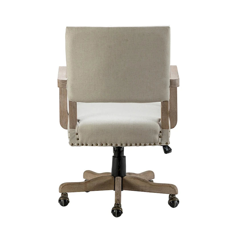 Taresa Modern Mid-Back Swivel Height Adjustable Task Chair with Nailhead Trim by HULALA HOME