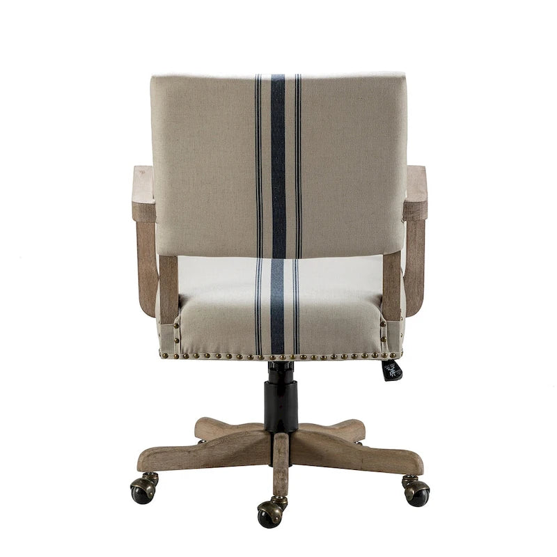 Taresa Modern Mid-Back Swivel Height Adjustable Task Chair with Nailhead Trim by HULALA HOME