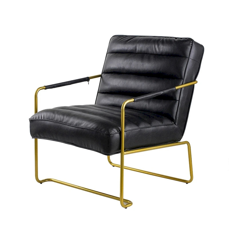 A&B Home 30-inch Black Chair with Gold Frame