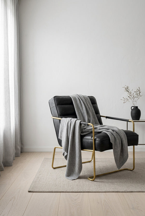 A&B Home 30-inch Black Chair with Gold Frame
