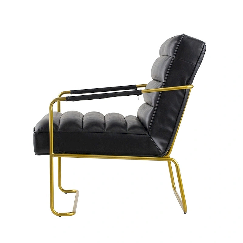 A&B Home 30-inch Black Chair with Gold Frame