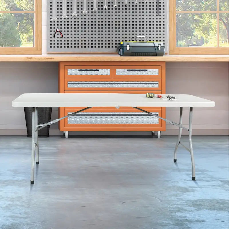 Office Star 6 ft. Center-fold Resin Top Multi-purpose Table