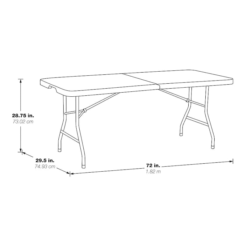Office Star 6 ft. Center-fold Resin Top Multi-purpose Table