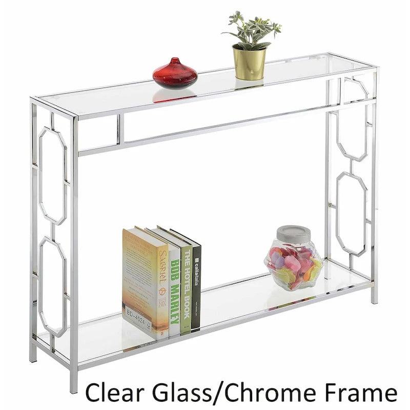 Convenience Concepts Omega Chrome Console Table with Shelf