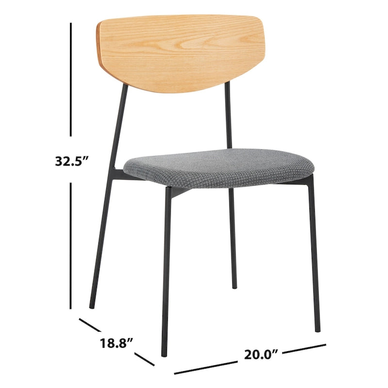 SAFAVIEH Noemie Mid-Century Dining Chair (Set of 2) - 20 W x 18.8 L x 32.5 H - 20Wx19Dx33H