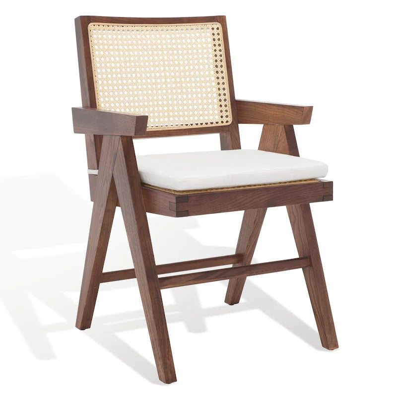 SAFAVIEH Couture Maiju Rattan Arm Chair - 21 In. W x 23 In. D x 34 In. H - 21Wx23Dx34H