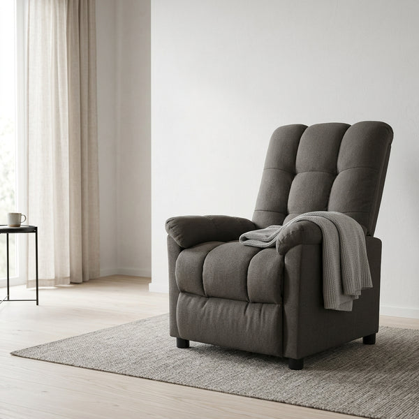 vidaXL Recliner Taupe Fabric - 29.1 x 38.9 x 40.1