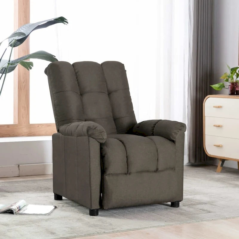 vidaXL Recliner Taupe Fabric - 29.1 x 38.9 x 40.1
