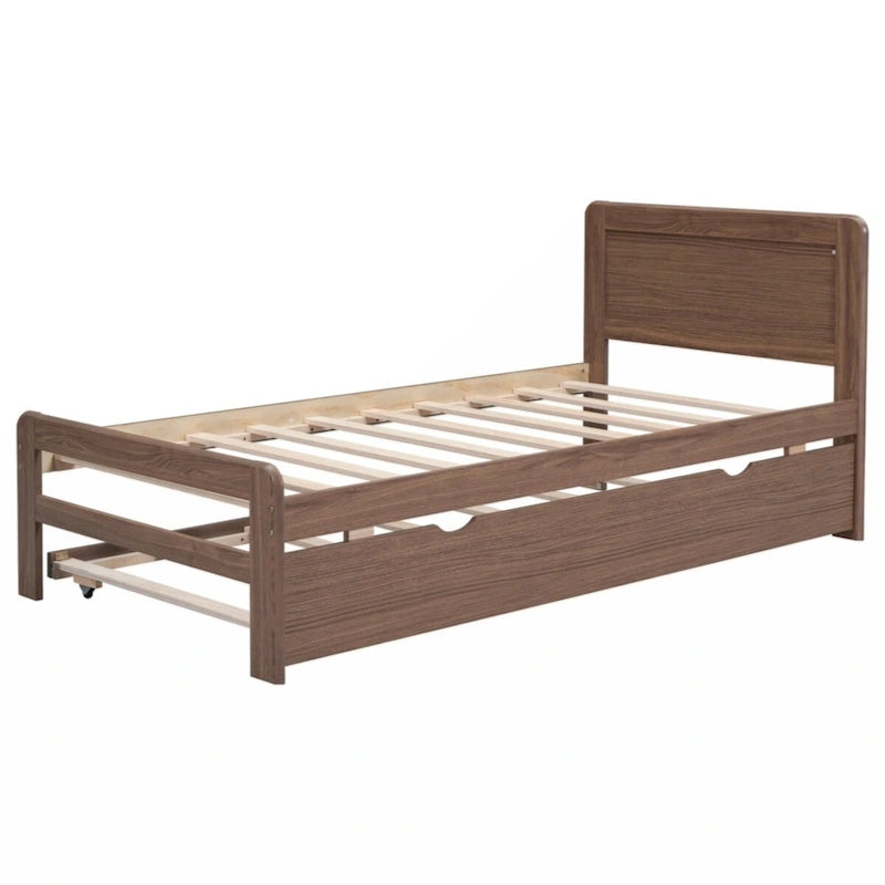 Modern Design Twin Size Platform Bed Frame with Trundle