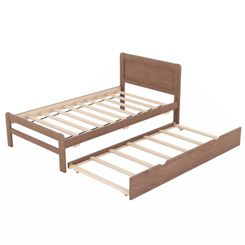 Modern Design Twin Size Platform Bed Frame with Trundle