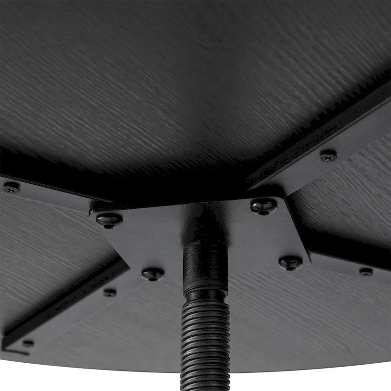 Glitzhome Industrial Wood Top Adjustable Swivel Round Pub Bar Table